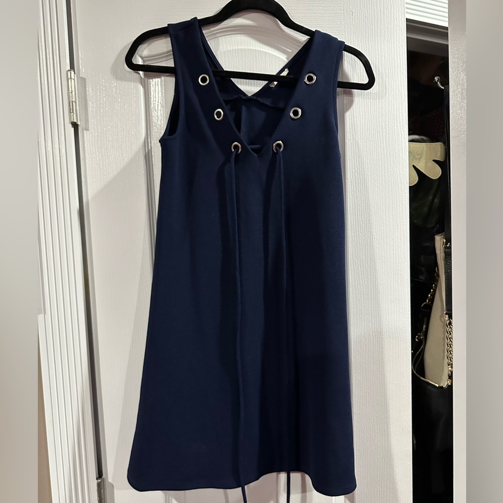 Navy Blue V neck dress